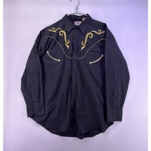 Ely Diamond  SZ 2XL Black Pearl  Gold Stitch Smile Rodeo
